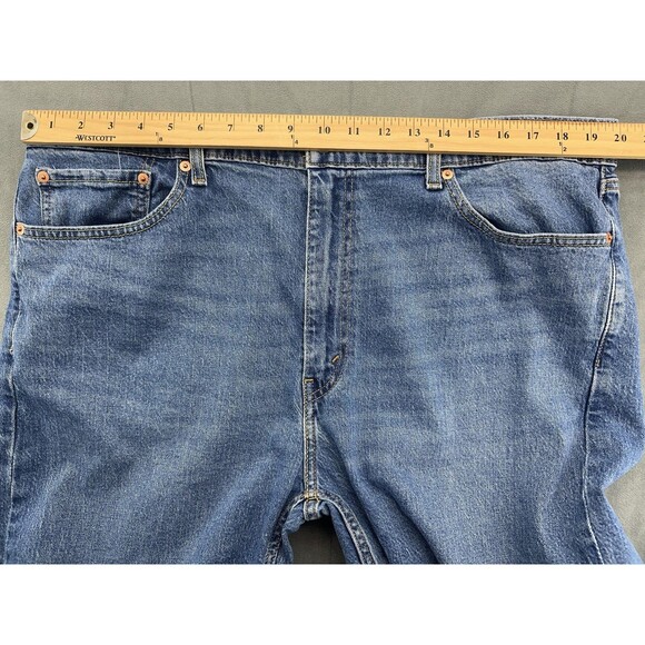 Levi's 505 Jeans Mens 40x32 Blue Denim Regular Fit Straight Leg Stretch Zip Fly - Picture 10 of 12